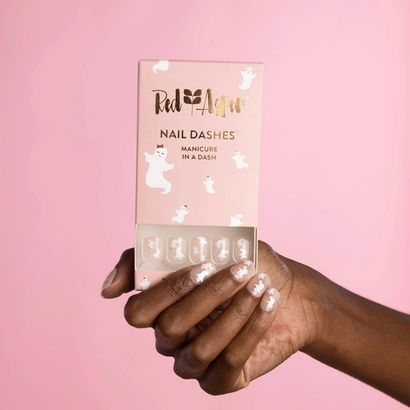 Red Aspen “Boo Season” Nail Dashes Manicure In A Dash Pale Pink Ghosts Halloween - Picture 3 of 11